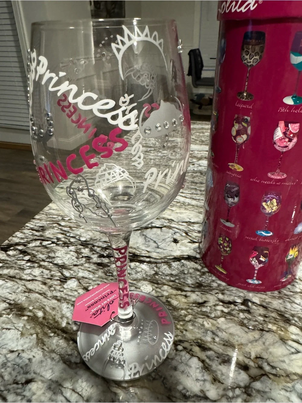 Lolita Pink Princess Wine Glass with Decorative Gift Tin